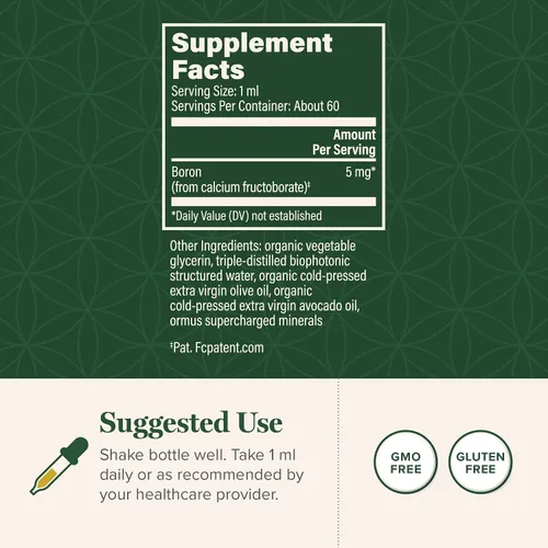 Vista 3 de Suplemento de boro curativo global para hombres y mujeres - 5 mg (2 onzas)