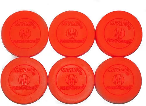 Vista 4 de Mylec Hockey Pucks for Outdoor Hockey, Training Pucks for Street Hockey, Durable & Lightweight Solid Plastic Pucks, No Friction Ice Hockey Pucks