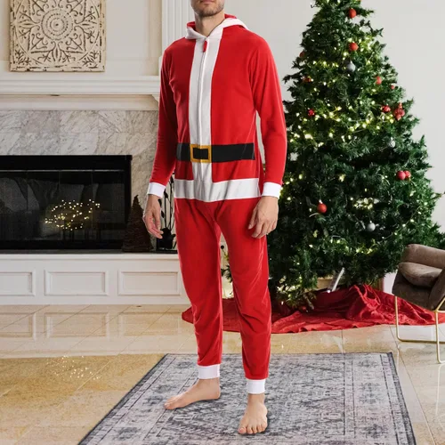 Vista 4 de SLEEPHERO - Pijama de Navidad para hombre, diseño de una sola pieza (estilo mameluco)