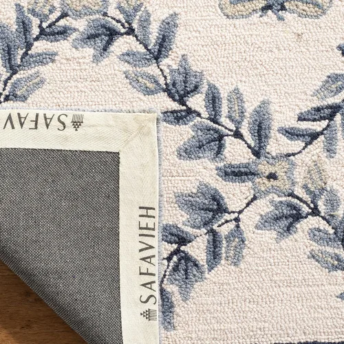 Vista 16 de SAFAVIEH Chelsea Collection - Alfombra decorativa de 1 pies 8 pulgadas x 2 pies 6 pulgadas, color negro, lana de campo francesa enganchada a mano