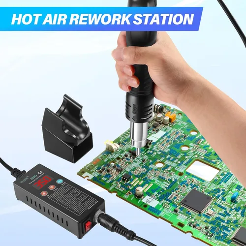 Vista 2 de Estación de soldadura de aire caliente SMD soldador Rework Digital Display Heat Gun