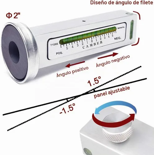 Vista 2 de Herramienta de calibre magnético ajustable, herramienta de alineación de camber, herramienta de alineación de rueda de puntal para reparación