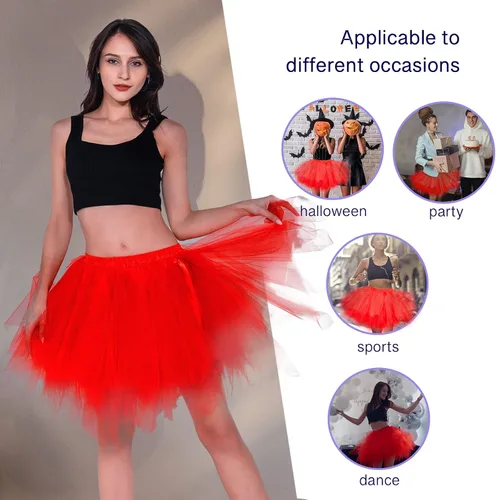 Vista 4 de Falda tutú para mujer de los años 50 para adultos, faldas de ballet vintage para baile de burbujas para disfraces de fiesta de cosplay