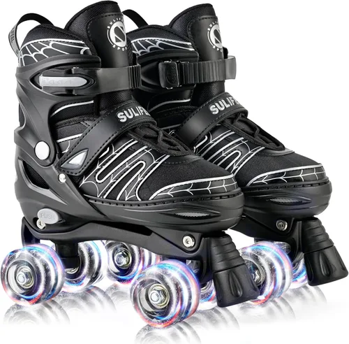 Vista 14 de SULIFEEL - Patines ajustables para niños para niños de 3-5, 5-8, 6-12 años con ruedas iluminadas ajustables de 4 tamaños, el mejor regalo para niños