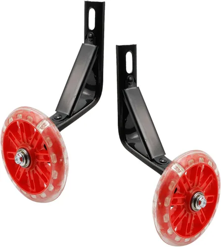Vista 19 de Par de ruedas auxiliares de bicicleta para niños, accesorios para bicicletas de 12 "14" 16", ruedas de entrenamiento flash