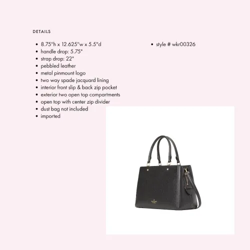 Vista 6 de Kate Spade - Bolso bandolera mediano Leila con triple compartimento