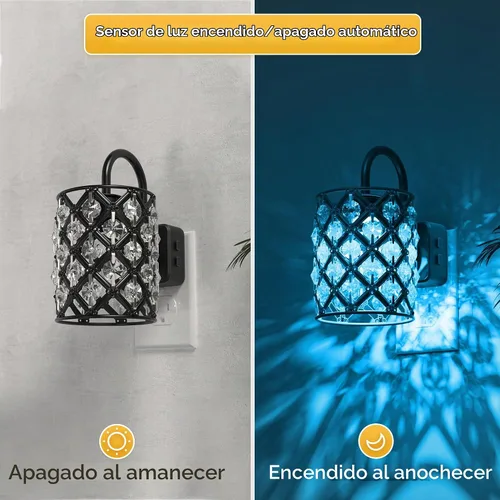 Vista 3 de L LOHAS LED Luz nocturna, luz nocturna enchufable con sensor de anochecer a Negro1