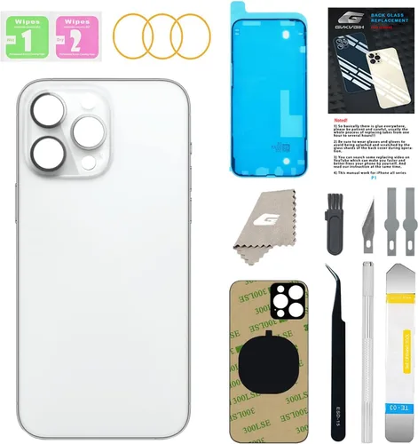 Vista 8 de Reemplazo de cristal trasero para iPhone 15Pro Max con herramientas Repir Big Hole OEM Rear Cover Glass Pre-Installed Internal Parts Easier