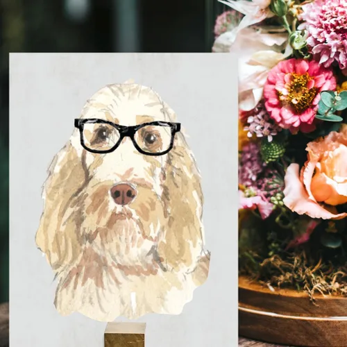 Vista 99 de Andaz Press Póster impreso para pared de perro, 8.5 x 11 pulgadas, Bulldog inglés con gafas negras, 1 paquete, regalo de cumpleaños de Navidad, sin