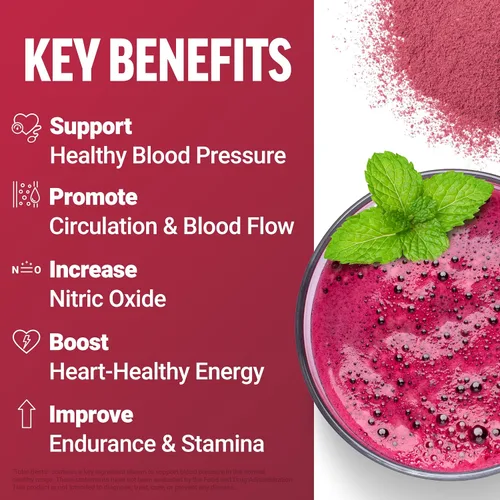 Vista 2 de Force Factor Total Beets - Delicioso superalimento en polvo con nitratos para apoyar un corazón saludable, circulación, flujo sanguíneo, óxido