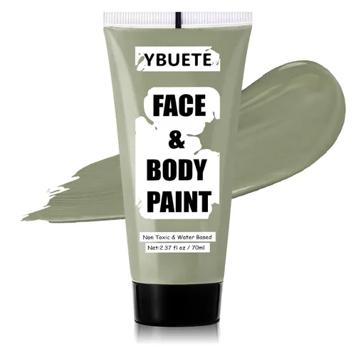 Vista 23 de YBUETE Pintura facial corporal a base de agua blanca para calavera Cosplay Blanco