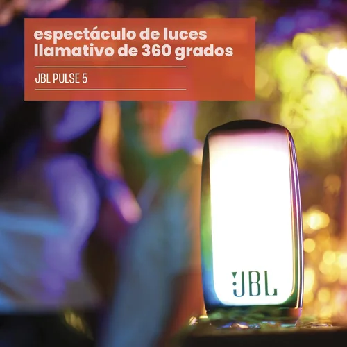 Vista 2 de JBL Pulse 5 - Altavoz Bluetooth portátil con luces deslumbrantes, sonido profesional original, color negro