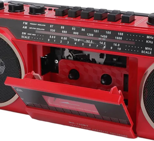 Vista 7 de Tangxi Boombox reproductor de casete retro, reproductor de cassette radio AM/FM/SW, conversión USB MP3, altavoces estéreo integrados, para viajes