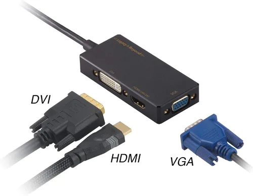 Vista 5 de SIIG Mini DisplayPort a VGA/DVI-D/HDMI 4K 3 en 1 Adaptador Convertidor Thunderbolt 2 Compatible hasta 4Kx2K para MacBook iMac Surface y otros