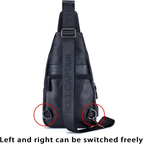 Vista 61 de LUKZIJAES Bolso bandolera de cuero genuino para hombre