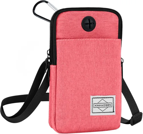 Vista 11 de HOTEMIA Bolso para teléfono móvil, paquete de cintura, bolsa bandolera de viaje, brazalete deportivo para el brazo con correa para el hombro Negro