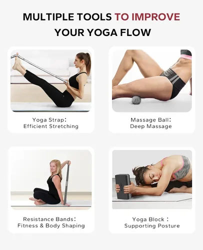 Vista 6 de HAPBEAR Yoga Blocks 2 Pack - 9x6x3in High-Density EVA Foam with Non-Slip Textured Surface, Supportive for Deep Stretching & Lightweight - Ideal for