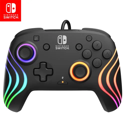 Vista 10 de PDP Gaming Afterglow Wave Wireless Nintendo Switch Pro Controller - Officially Licensed, Nintendo Switch 2, Switch Lite/OLED, RGB LED Customization