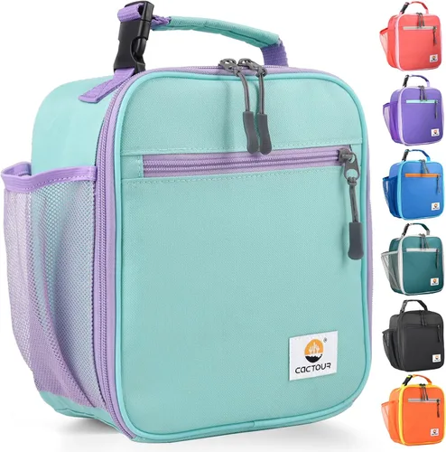 Vista 23 de CaCTOUR Lonchera para Niños, 2 Paquetes Bolsa de Almuerzo Aislada para Niñas y Niños, Bolsa Suave Mini Enfriador Regreso a la Escuela Bolsa