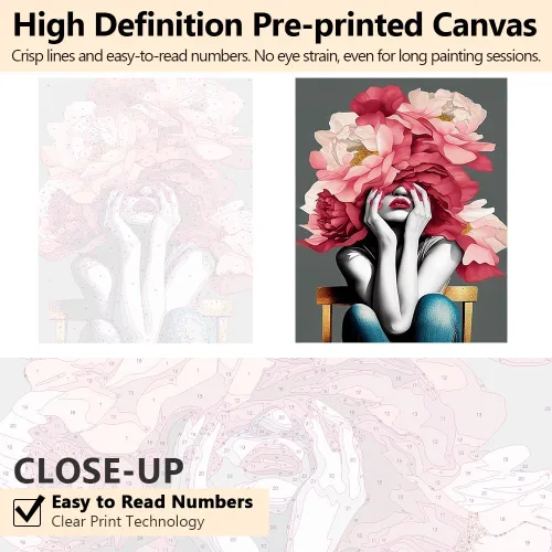 Vista 3 de TUMOVO Pintura por números para adultos, principiantes, niñas, kits de pintura por números, pintura acrílica para adultos y niños, pintura por