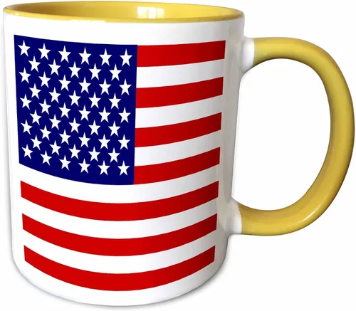 Vista 11 de 3dRose Bandera americana - Patriotic USA estrellas y rayas rojo blanco y azul - 4 de julio America Patriot 11oz taza negra bicolor