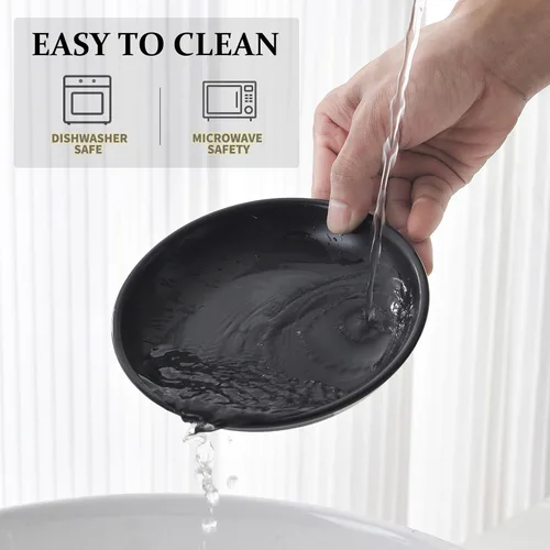 Vista 6 de Juego de 4 cuencos de cerámica para gatos – Paquete de 4 platos saludables y anchos para gatos poco profundos para comida y agua, cuencos antifatiga