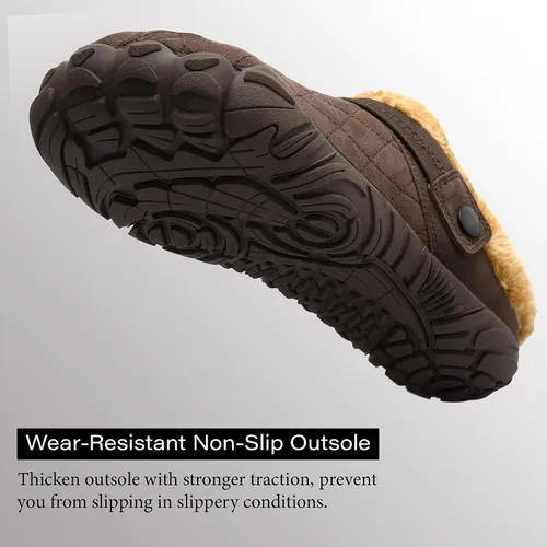Vista 6 de Besroad - Pantuflas mullidas para mujer y hombre, esponjosas, cómodas, de espuma viscoelástica, para dormitorio marrón (All Brown)