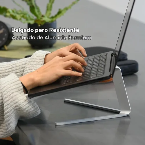Vista 4 de xympo Soporte de aluminio para computadora portátil para escritorio, se adapta a laptops de 13 a 16 pulgadas