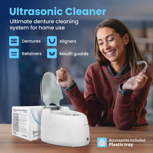 Vista 12 de iSonic Limpiador ultrasónico de dentadura/alineador/retenedor para todos los aparatos dentales y de la apnea del sueño (F3900)