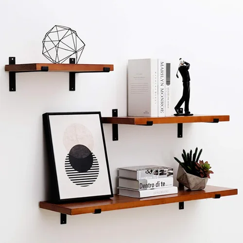 Vista 3 de Coshar 4 soportes de estante de 6 pulgadas para estante de hierro, soportes flotantes para estantes montados en la pared para cocina, baño