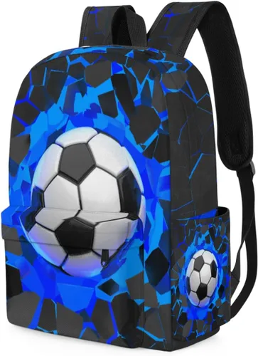 Vista 3 de Mochila infantil para niñas, niños y niñas preescolares, mochila para jardín de infantes, guardería, mochila escolar ligera para niños, Soccer