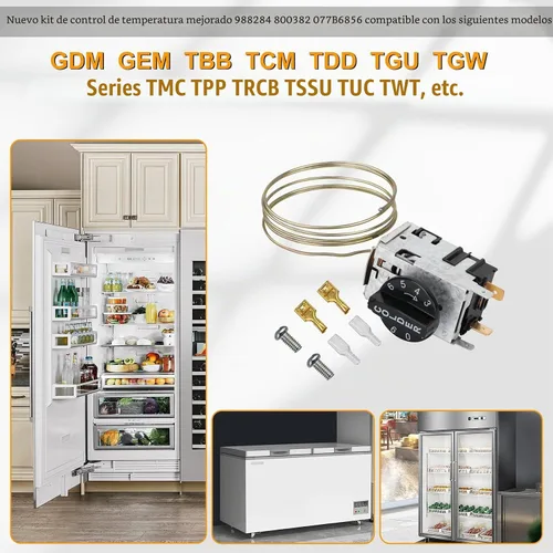Vista 5 de Nuevo Kit de Control de Temperatura Mejorado 988284 800382 077B6856, Serie 077B, Compatible con Refrigeradores True, Supera las Especificaciones OEM
