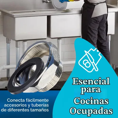 Vista 4 de Adaptador de tubería de drenaje de residuos de latón torcido, hembra NPT de 2 pulgadas a reductor macho NPT de 1.5 pulgadas, para drenaje