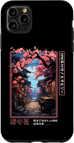 Vista 13 de iPhone 16 Japanese Vaporwave Nostalgia Cherry Blossoms 1990s Aesthetic Case