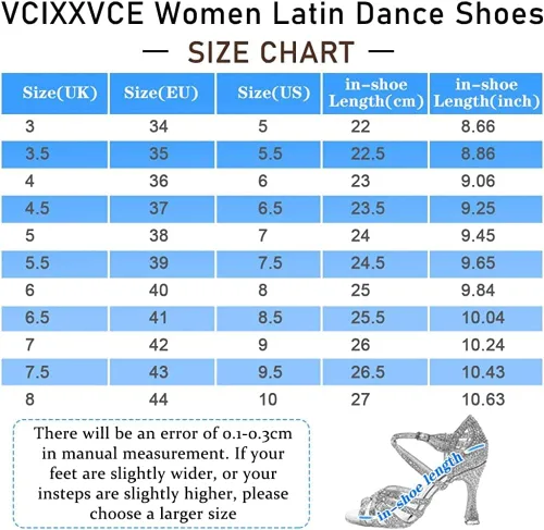 Vista 6 de Women's Ballroom Latin Dance Shoes Open Toe Professional Practice Performance Salsa Dance Heels
