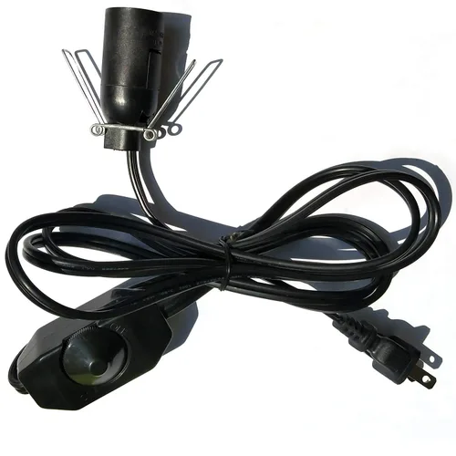 Vista 5 de Cable de repuesto original para lámpara de sal del Himalaya con interruptor de atenuación, base de tornillo de candelabro E12, adaptador de cable