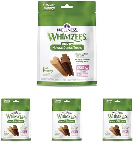 Vista 10 de WHIMZEES Wellness Golosinas Dentales para Cachorros, Tamaño Extra Pequeño y Pequeño en Palito, (30 Unidades)