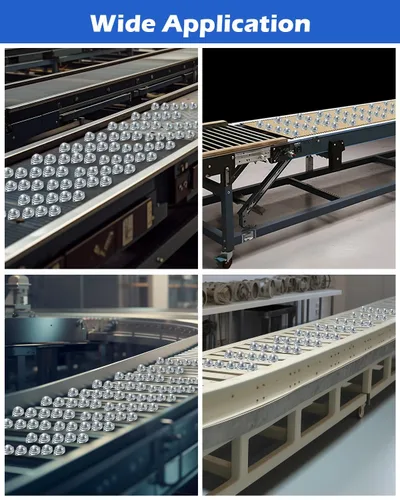 Vista 7 de 32 piezas de rodamiento de transferencia de bolas de rodillo, ruedas de bola de acero al carbono de 1 pulgada, unidad de transferencia de bolas