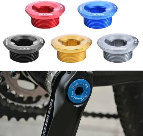 Vista 9 de Tbest Tornillos de rueda de cadena con manivela de bicicleta de aleación de aluminio GUB