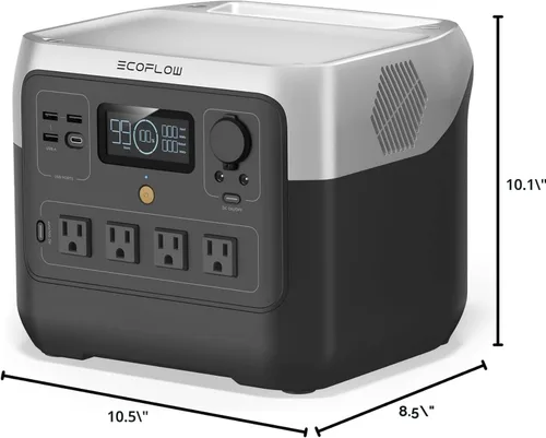 Vista 3 de EF ECOFLOW Estación de energía portátil RIVER 2 Pro, batería LiFePO4 de 768 Wh, carga rápida de 70 minutos, 4 salidas de CA de 800 W