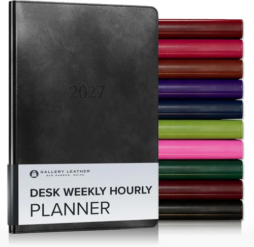 Vista 51 de Gallery Leather Planificador Semanal y Mensual Grande 2025-2026, Calendario Planificador y Cuaderno Elegantemente Encuadernado con Elegantes Bordes