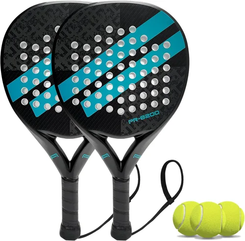 Vista 14 de Pala de pádel Superficie de Fibra de Carbono con núcleo de espuma EVA Memory Flex Pala de pádel ligera