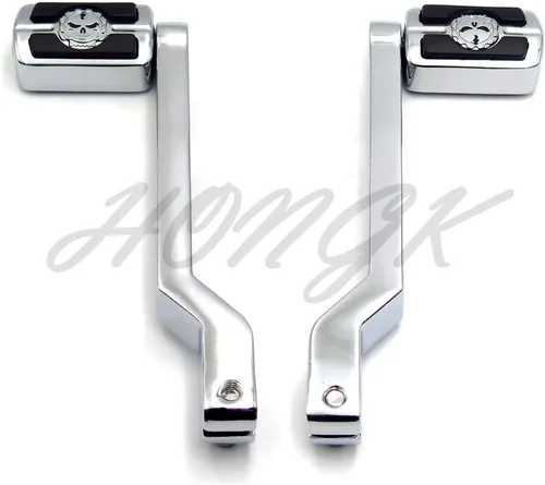 Vista 2 de HONGK - Palancas de cambio de talón/punta de aluminio cromado con clavijas de palanca de cambios compatibles con H-D Heritage Softail FLST