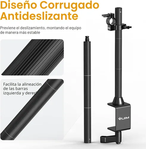 Vista 5 de JUSMO LS15 Pro Soporte de Escritorio para Cámara, Plataforma de Montaje de Cámara Aérea de Aluminio, Poste de Mesa Multidispositivo para Montar