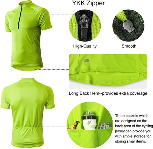 Vista 11 de INBIKE Maillots de ciclismo para hombre que absorbe la humedad, manga corta, secado rápido, camiseta de ciclismo de manga larga transpirable