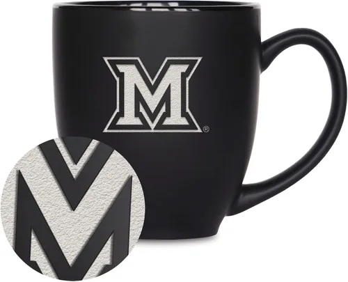 Vista 142 de Rico Industries - Taza de cerámica mate negra con grabado láser estándar de 15oz para NCAA (escuelas T & U) - Para bebidas calientes o frías