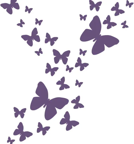 Vista 19 de Calcomanías de pared de mariposa negra, decoración de dormitorio de niñas, decoración de dormitorio para niños, guardería de bebé, adolescentes Negro