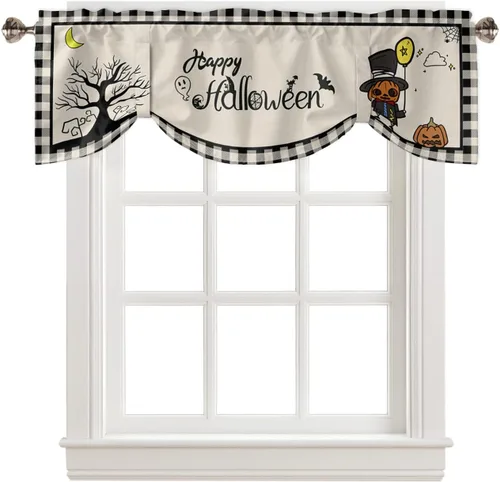 Vista 8 de Cenefas de amarre de gallo de granja para ventanas, cocina, baño/dormitorio, pintura de pollo de granja rústica, cenefa ajustable para ventana