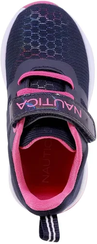 Vista 6 de Nautica Tenis deportivos con luz intermitente para niños con una correa, a la moda y divertida para niños y niñas, disponibles en tallas para niños