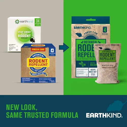Vista 2 de EarthKind Fresh Cab - Repelente de roedores y cápsula de bolsa – Repelente botánico de roedores y ratones – Hecho con fibras vegetales y aceites